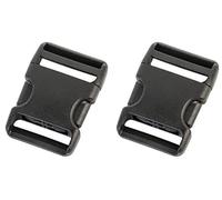 AceCamp Duraflex Lot de 2 boucles à emboîter en plastique noir 20 mm, 25 mm, 38 mm, 50 mm, fermeture à clic, boucle de rechange - 38 mm