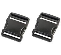 AceCamp Duraflex Lot de 2 boucles à emboîter en plastique noir 20 mm, 25 mm, 38 mm, 50 mm, fermeture à clic, boucle de rechange - 50 mm
