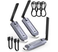 Aceele HDMI sans Fil Émetteur et 2 Récepteurs, jusqu'à 6 RX, 2.4G+5.8G Wireless HDMI, 1080P@60Hz, 165pi/50m pour Ordinateur Portable, boîtier TV, caméra vers projecteur/TV/Moniteur/Mobile, Plug & Play