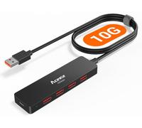 Aceele Hub USB 3.2 Gen 2 - 4 Ports USB-A 10Gbps, Câble 120cm, Port Alimentation USB-C 5V/3A, Plug and Play, Compatible MacBook, Surface Pro, Dell XPS, iMac, PC Windows, PS5