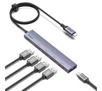 Aceele Hub USB C 3.2 Gen 2 avec 4 Ports de Charge USB-A et Type-C, 10Gbps Hub Données avec Câble de 100cm pour Ordinateurs Portable et Bureau, Xbox, Mac, etc.