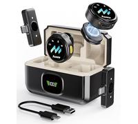 Aceele Micro Cravate sans Fil, Microphone sans Fil pour iPhone et Android, Réduction de Bruit, Audio Hi-FI 48kHz/24 Bits, Autonomie 24H, Portée 50 m, Micro Magnétique pour Vidéo, Live, Vlog, Podcast