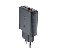 Acefast A69 Adaptateur de charge PD 30W GaN USB-A USB-C Chargeur mural - Noir