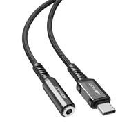Acefast Câble audio USB type C - mini-jack 3,5 mm (femelle) 18 cm, DAC, AUX noir (C1-07 noir)