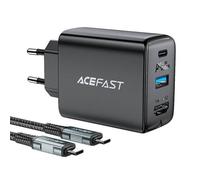 Acefast chargeur 2en1 GaN 65W USB Type C / USB, adaptateur HDMI 4K @ 60Hz (set avec câble) noir (A17 noir)