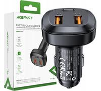 Acefast Chargeur de voiture 66W 2x USB / USB Type C, PPS, Power Delivery, Quick Charge 4.0, AFC, FCP, SCP noir (B9)