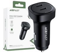 Acefast Chargeur de voiture 72W, 2x USB Type C, PPS, Power Delivery, Quick Charge 3.0, AFC, FCP noir (B2 noir)