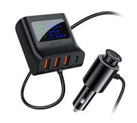 Acefast chargeur de voiture 90W USB type C / 3x USB / prise allume-cigare, PPS, PD3.0, QC3.0, AFC, FCP station de charge noir (B8 noir)