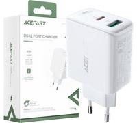 Acefast chargeur mural USB type C / USB 32W, PPS, PD, QC 3.0, AFC, FCP blanc (A5 blanc)