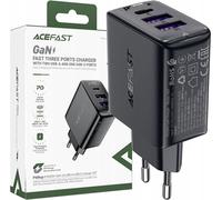 Acefast Chargeur Rapide Pd 35W Gan 2Xusb+Usb-C Avec 3 Ports Noir