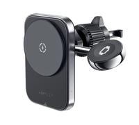 Acefast D18 Support pour voiture avec chargeur sans fil MagSafe/Qi + câble USB-A vers USB-C - Noir