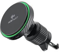 Acefast D33 Support Voiture Avec Chargeur Magnétique Qi2 15W Pour Ventilation - Noir