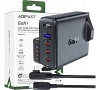 Acefast Fast Charger Gan Uk 100W Power Delivery 3X Usb C 1X Usb Noir
