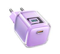 Acefast Fast Charger Pd 30W Gan Usbc With Display Purple (Chargeur rapide Pd 30W Gan Usbc avec écran)