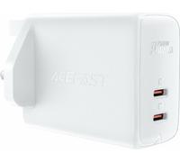 Acefast GaN chargeur (UK mâle) 2x USB Type C 50W, Power Delivery, PPS, Q3 3.0, AFC, FCP Blanc (A32 UK)