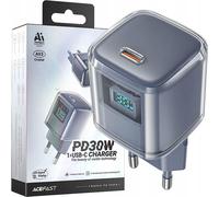 Acefast Pd 30W Gan Usb-C Fast Charger with Display Gris