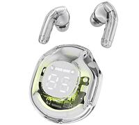 ACEFAST T8 Ecouteurs Bluetooth sans Fil, Oreillette Intra-Auriculaire avec ENC Réduction de Bruit e HiFi Stéréo, Casque Transparente avec Écran LED, Contrôle Tactile Sport Écouteur, Grey
