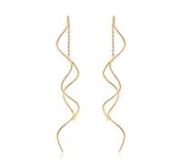 Acefeel 18K Boucles d'Oreilles en or Pour Les Femmes Balancent Des Boucles d'Oreilles Fil Drop Boucles d'Oreilles Pendantes Minimalisme Plongé Longue Chaîne Boucle d'Oreille