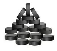 AceFox Lot de 18 palets de hockey sur glace réglementés par la LNH - 170,1 g, 7,6 cm de diamètre x 2,5 cm d'épaisseur - Lot de 18 palets d'entraînement pour entraînement et jeux