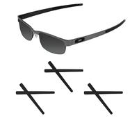 Acefrog Lot de 3 paires de chaussettes de rechange en silicone souple pour lunettes Oakley Metal Plate OX5038, plaque métallique Asiatique OX5051, plaque carbone OX5079, ajustement parfait, noir