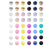 AceFun 16G Boules de Piercing 3mm 3.5mm Boules de Rechange Boules en Plastique Helix Tragus Anneaux de Mamelon Industriel Anneaux de Piercing Nombril Pièces Boule Brillante Bille d'acier 1.2mm