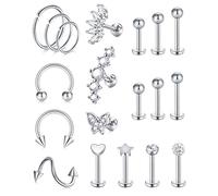 AceFun 16G Piercing Helix Tragus Cartilage d'oreilles Acier Chirurgical Piercing daith lèvre retainers Argent Or Rose Bijoux de Piercing pour Femmes Hommes