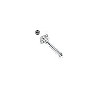 AceFun 20G piercing nez titane 1 forme droite G23 acier 2.5mm cubique zirconium diamant argent piercing nez en titane bijoux Stud pour femmes hommes