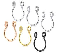AceFun Acier Inoxydable Faux Anneaux de Nez 20G Piercing Nez sans Trou Anneau de Septum de Nez Bijoux de Piercing de Corps pour Hommes Femmes 6 pcs