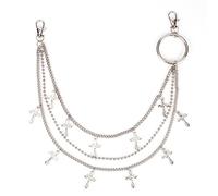 AceFun Chaîne de pantalon punk hip-hop Y2K étoiles croix épée rivet breloque chaîne de jeans chaînes argent chaîne portefeuille chaîne porte-clés chaîne de chaussures chaîne de sac à main chaîne