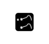 AceFun piercing nez titane argent 20G tire bouchon piercing nasal boulon 2mm CZ nostril pour femmes hommes 2 pièces pliées G23 acier cristal vis boulon bijoux 20 Gauge