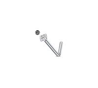 AceFun Piercing nez titane pour femmes hommes 1.5mm diamant forme L nez Stud 1 pièce G23 titane acier nez piercing Stud Nostril piercing bijoux avec cubique zircone