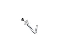 AceFun Piercing nez titane pour femmes hommes 2mm diamant forme L Stud nez 1 pièce G23 titane acier piercing nez Stud Nostril piercing bijoux avec oxyde zirconium cubique