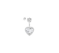 AceFun Piercing nombril Argent 925 Véritable 14G 8MM délicat piercings pour femmes Joli grand 10mm cœur piercing au ventre Bijoux Argent Sterling
