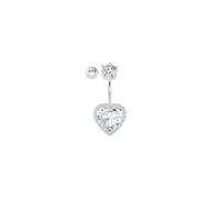 AceFun Piercing nombril Argent Véritable 925 Sterling 14G 12MM Délicat Piercing au nombril pour Femmes Joli Cœur Bijoux Percer Ventre