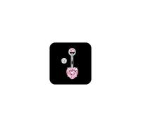 AceFun Piercing nombril Titane forme coeur 8mm 1 pièce 14G Titane Bijoux de piercing de nombril Rose Cubic Zirconia Cute Heart Shaped Belly Button Piercing Stud pour femmes
