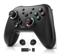AceGamer Aurora 2.4G Manette sans fil Bluetooth, avec joystick à effet Hall, actionneur à résonance linéaire, touche de retour programmable, manette PC pour Windows PC/Switch/Stem/iOS/Android - Noir