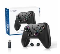 AceGamer Aurora Generation Manette Bluetooth sans fil 2,4 G pour PC/Android/Switch/iOS/Steam Deck avec moteurs linéaires, joysticks à effet Hall RVB - Contrôleur de jeu PC amélioré et boutons de