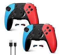 AceGamer Lot de 2 manettes sans fil pour Nintendo Switch/Lite/OLED/Windows, sans drifting Hall Effect Joystick for Switch 2 Pro Controller Gamepad with Wake-Up/Turbo/Dual Vibration/Programmable (rouge