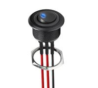 acegoo 12V Aluminium Interrupteur à Bascule Rond 20A SPST Interrupteur Marche/Arrêt 25mm, Câbles pré-câblés 14 AWG pour Camping-car Bateau Camion Voiture Auto, 12V/24V (1Pcs, Interrupteur à Bascule)