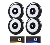 acegoo 12V Plafonnier LED Camping-Car Éclairage Intérieur Deux couleurs (blanc chaud/bleu) Montage à vis, pour Bateau Camion Van Yacht Voiture, Variateur intégré 235lm 3000K 4pcs Noir Matériel PC