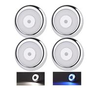 acegoo 12V Plafonnier LED Camping-Car Éclairage Intérieur Deux couleurs (blanc froid/bleu) Montage à vis, pour Bateau Camion Van Yacht Voiture, Variateur intégré 235lm 5000K 4pcs Chrome Matériel PC