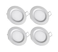 acegoo 4 x Spot LED Encastrable 12V Trou 58-65mm 3W 3200K Plafonnier Encastré pour Camping-car Bateau Caravane Van Yacht Blanc chaud (Finition argentée)