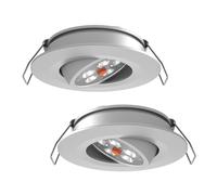 acegoo Spot Encastrable 12V LED Camping-car Encastré Gradateur Intégré et Lumière Rouge Dimmable Éclairage pour Bateau Van Caravane 205lm 74mm Angle de faisceau 35°, Aluminium Argent 3000K