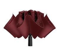 ACEIken Parapluie de voyage pliable à fermeture inversée et coupe-vent - Compact et portable pour un transport facile avec ouverture et fermeture automatique - pour homme et femme, bordeaux, 106CM /