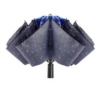 ACEIken Parapluie de voyage pliable à fermeture inversée et coupe-vent - Compact et portable pour un transport facile avec ouverture et fermeture automatique - pour homme et femme, Ciel étoilé., 106CM