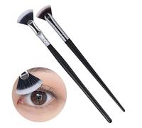 Aceirropy Brosse à cils coudée en forme d'éventail, brosse à sourcils pliante,2 brosses portatives en éventail pour mascara - Brosse à sourcils et à cils Durable avec poils doux, pour petite amie,