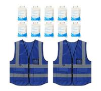 Aceirropy Gilet De Sécurité Pour Hommes | 10 Poches 2 Pièces Gilets de Sécurité à Haute Visibilité | Vêtement de Cyclisme pour Professionnels Chantier Entrepôt Logistique Électricien