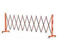 Acekool Barrière de sécurité extensible en acier 9 ft (ciseaux) - Portail accordéon pliable/rétractable, 4 roulettes verrouillables - Mobile chantier/trafic/foule - 9FT Basic Model | With 4 Wheels |