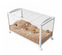 Acekool Cage Puzzle’s Cube Grand Taille pour Petits rongeurs - Structure métal et Plastique, Panneaux acryliques Transparents, Porte Frontale ventilée, Dessus ouvrant, roulettes - Idéale Hamster
