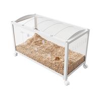 Acekool Cage Puzzle’s Cube Grand Taille pour Petits rongeurs - Structure métal et Plastique, Panneaux acryliques Transparents, Porte Frontale ventilée, Dessus ouvrant, roulettes - Idéale Hamster